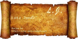 Lotz Jenő névjegykártya