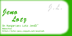 jeno lotz business card